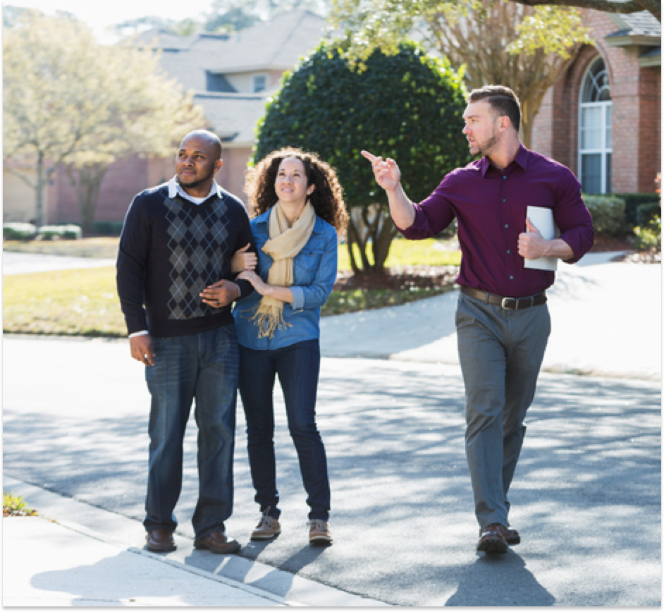 Realtor showing home